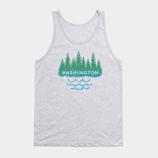 Washington State Pride Trees Water Graphic Silhouette Tank Top